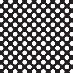 Polka dots background with White dots and Black background