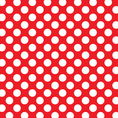 Fototapeta na wymiar Polka dots background with White dots and Red background