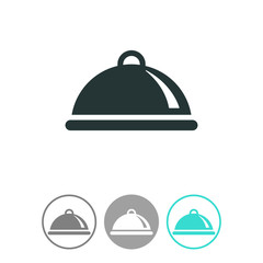 Food platter serving vector icon.