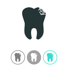 Tooth decay vector icon.