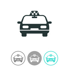 Taxi car vector icon.