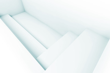 Abstract white architecture background, 3d art