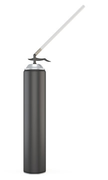 Tube has foam ready to work on a white background. 3d.