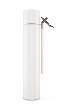 White tube construction foam isolated on white background. 3d.