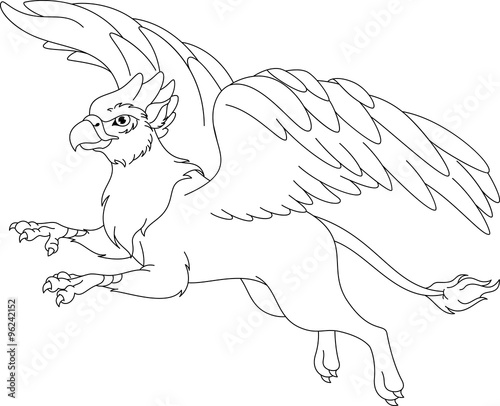"Griffin Coloring Page" fichier vectoriel libre de droits sur la banque