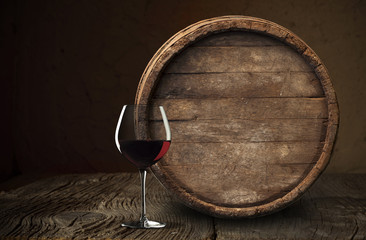 barrel for wine and beer in the basement
