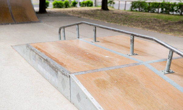close up of ramp at city skatepark