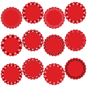 Red Bandana Circle Labels