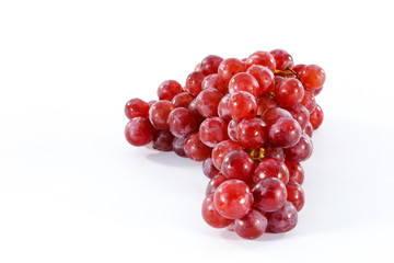 Red grape on white background