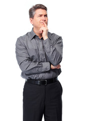 Thinking businessman.