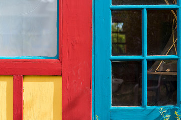 Obraz premium Colorful Door and Window Combination