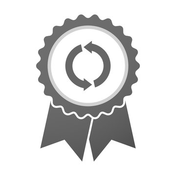 Vector badge icon with a round recycle sign