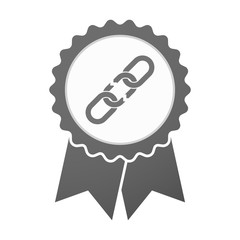 Vector badge icon with a broken chain
