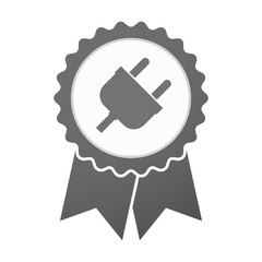 Vector badge icon with a plug