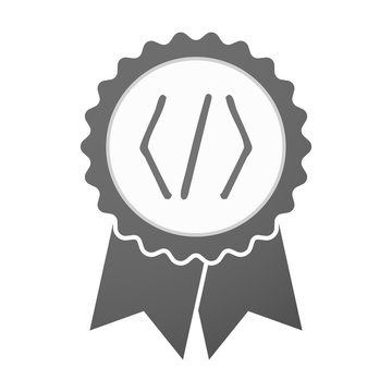 Vector badge icon with a code sign
