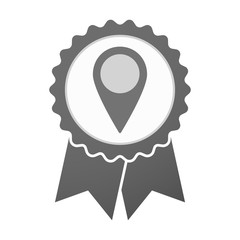 Vector badge icon with a map mark