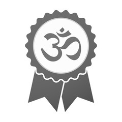 Vector badge icon with an om sign