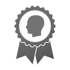 Vector badge icon with a male head