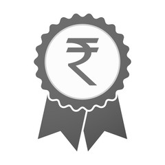 Vector badge icon with a rupee sign