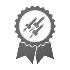 Vector badge icon with missiles