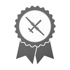 Vector badge icon with a war drone