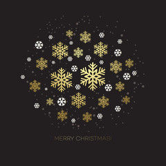 Golden snowflake on a dark background