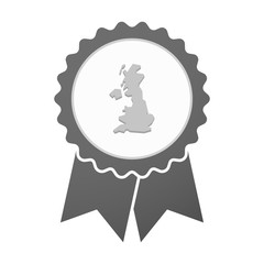 Vector badge icon with  a map of the UK