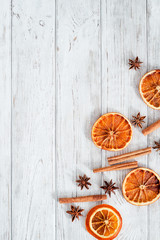 Christmas mood , festive cookies with  cinnamon on a wooden background