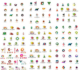 Mega set of geomeric company logos. Corporate business branding design elements