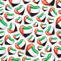 UAE Flag Background Wallpaper with hearts Shape