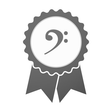 Vector badge icon with an F clef