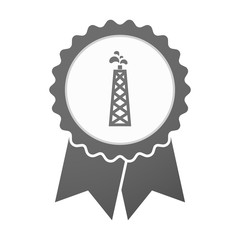 Vector badge icon with an oil tower