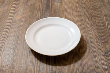 plate wooden table