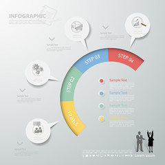 Abstract 4 Circles infographics for business design, reports, steps to success