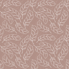  Vector hand drawn seamless patterns with feathers