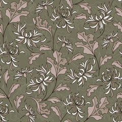 Seamless japanese pattern with lily