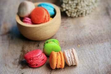 traditional french colorful macaroons