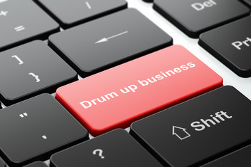 Fototapeta premium Finance concept: Drum up business on computer keyboard background