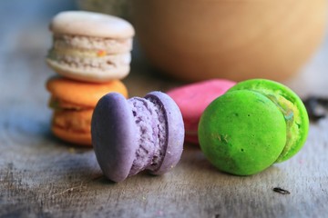 traditional french colorful macaroons