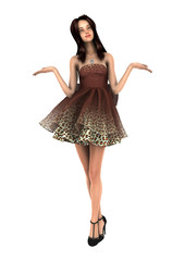 Naklejka premium Fashion Model on White