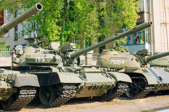 The old russian Soviet tanks