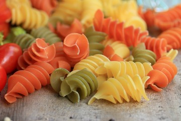 dried italian pasta colorful