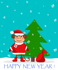 New Year and Christmas greeting card