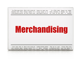 Advertising concept: newspaper headline Merchandising