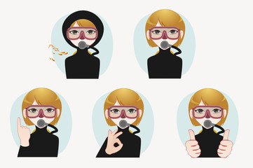 Scuba diver illustration