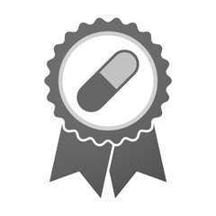 Vector badge icon with a pill