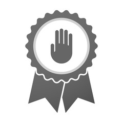 Vector badge icon with a hand