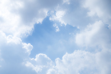 Obraz na płótnie Canvas White clouds and the blue sky