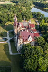 aerial view of Moszna castle