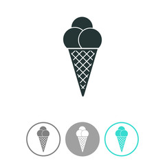 Ice cream in waffle cone vector icon.